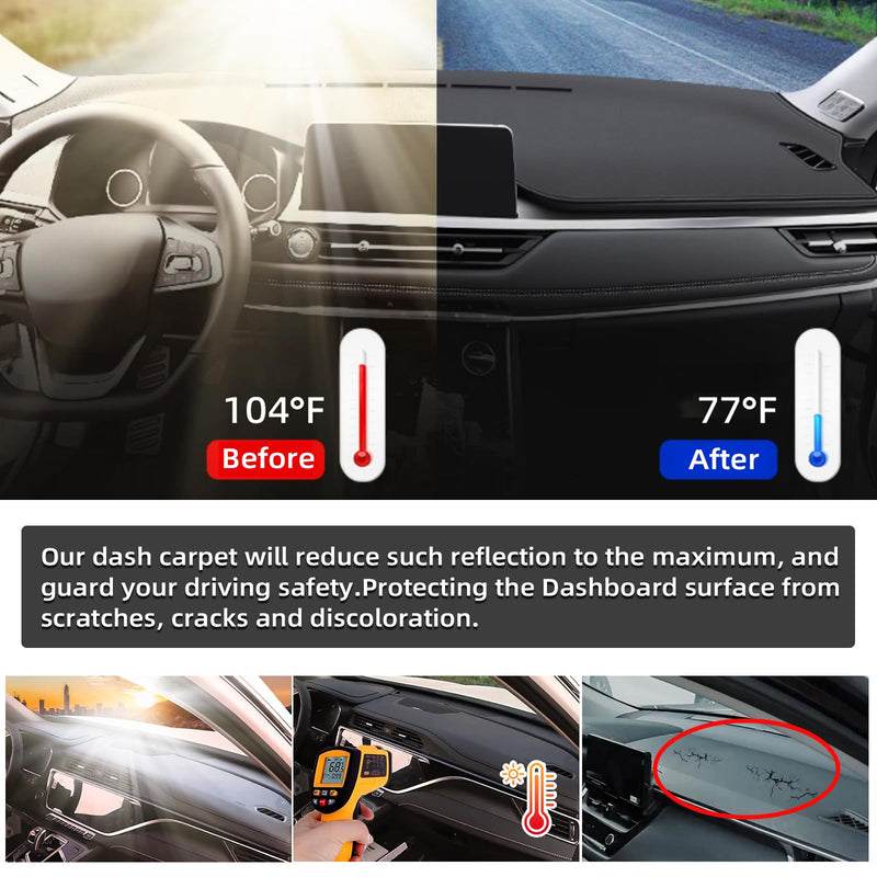 Dash Cover Mat Fit for 2019-2022 2023 2024 2025 Chevy Chevrolet Silverado 1500 2500HD 3500HD, 2019-2023 GMC Sierra 1500 2500HD 3500HD w/o Head Up Display No Speaker Cutout Dash Pad Protector 2019-2025 Silverado/Sierra without HUD