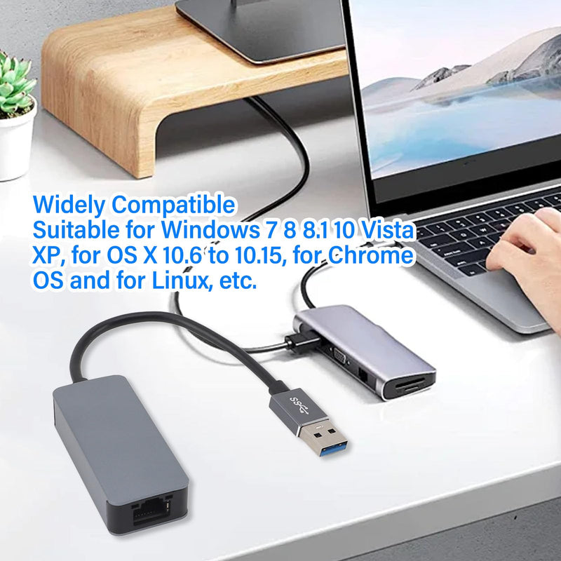 USB 3.0 to 2.5G Ethernet Adapter, High Speed Portable Ethernet Adapter for Laptop, USB 3.2 USB AM to 2.5Gbps Ethernet Adapter for 7 8 8.1 10 for OS X, Plug and Play