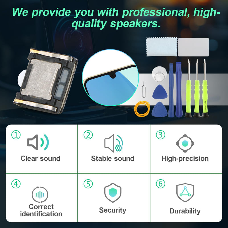 Speaker for Samsung Galaxy A16 Ear Up Front Speaker Replacement for Samsung A16 4G/5G A166B A165F Earpiece Speaker Audio Voice with Repair Tool