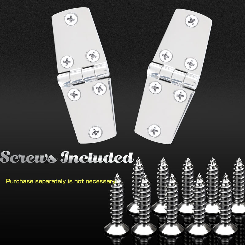 AMYSPORTS Marine Mount Door Hinges Steel Stainless Hatch Boat Hinge Hardware Heavy Duty Boat Hinge Deck Cabinet SUS316 1.51 inch x 4.00 inch 2pcs