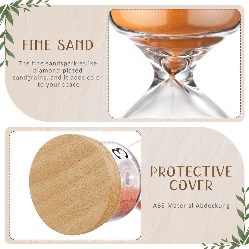 Kingdder Pack of 6 Wooden Sand Timer Set Operation Colorful Hourglass Timer Sandglass 1/3/5/10/15/30 Minutes Wood Sand Clock for Back to School Classroom Office Kitchen Cooking Home