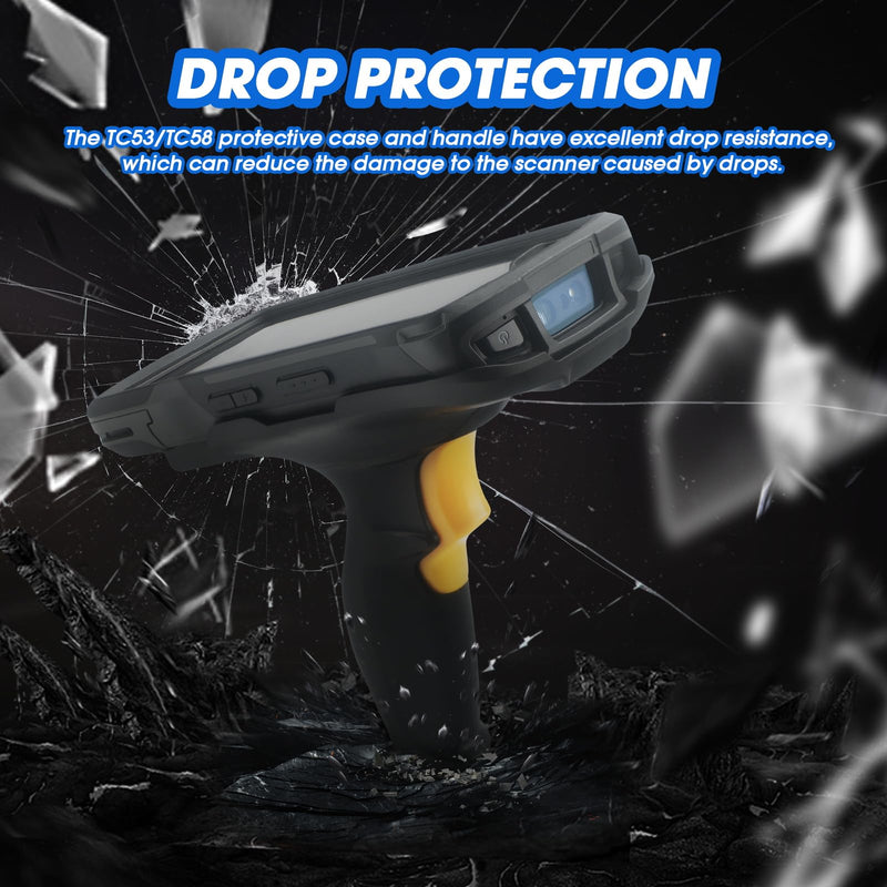 TC53 Protective Case with Trigger Handle for Zebra TC53 TC58 Barcode Scanner Handheld Mobile Computer, Replace TRG-NGTC5-ELEC-01 Sensitive Handle and SG-NGTC5EXO1-01 Rugged Cover