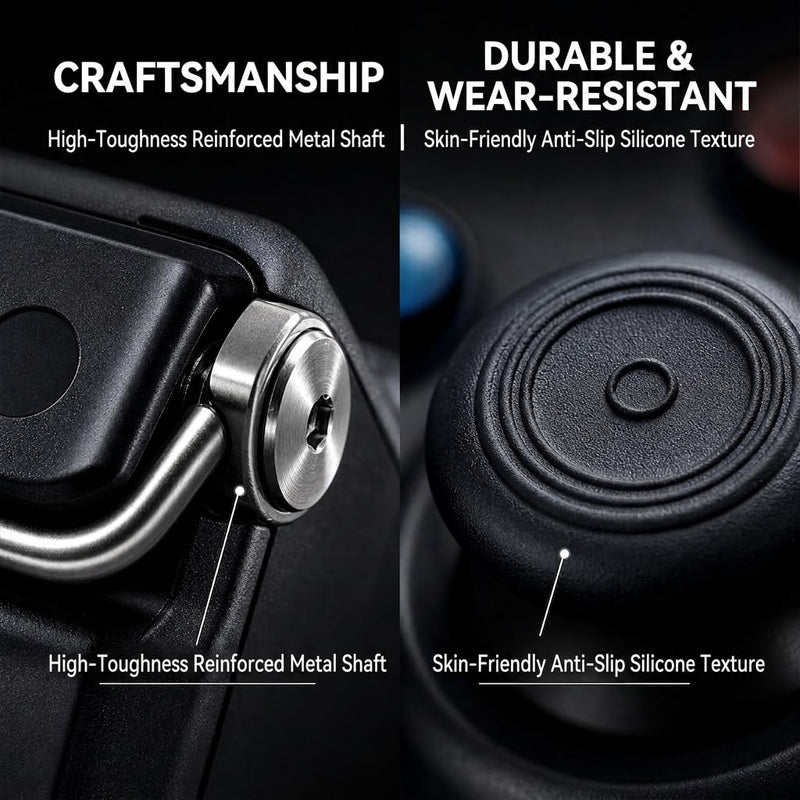 7 Pcs Kickstand Replacement for Nintendo Switch, Kickstand Replacement Back Stand Holder with 3 Colors Kickstand and 4 Thumbstick Caps, Durable Console Accessories with Screwdrivers