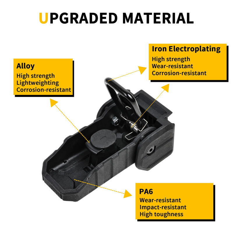 Locking Hood Latch Hood Lock Compatible with 2018-2025 Jeep Wrangler JL 4XE Gladiator JT Hood Latches Kit Hood Catch Replacement Accessories, Eliminate Hood Flutter, 1 Pair Black Blade, 2x Keys