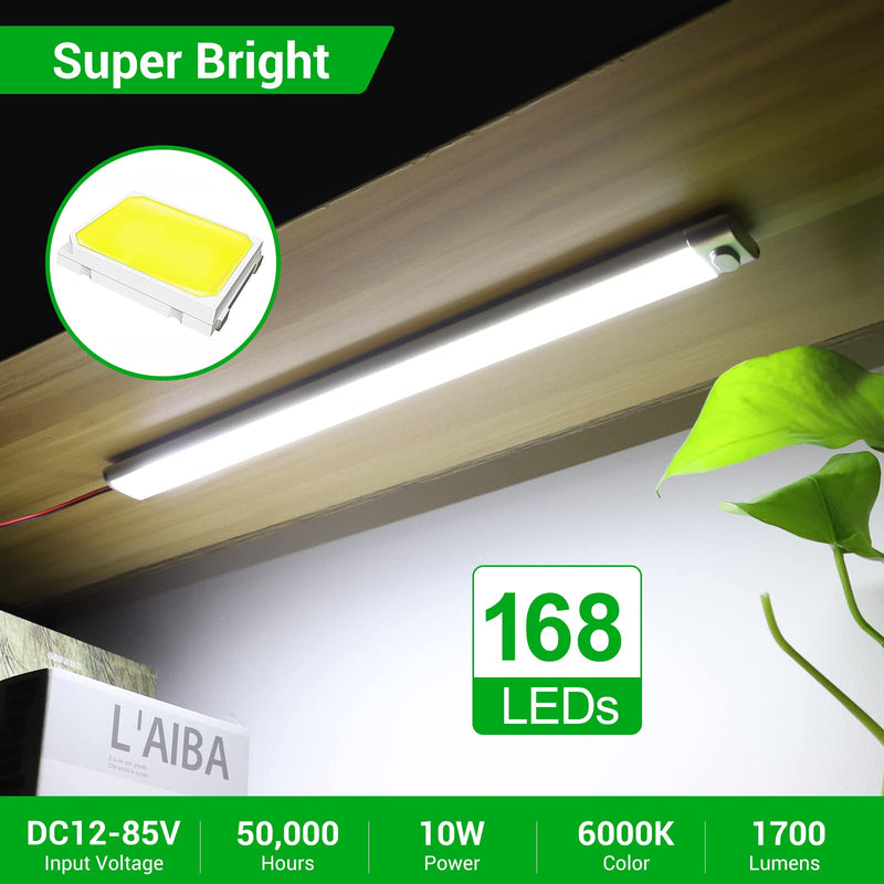 CT CAPETRONIX 12v LED Interior Light Bar, 168LEDs 15.4IN 1700LM 10W, DC 12v Volt led Strip Lights with Switch, for Enclosed Cargo Trailer Car RV Van Truck Lorry Camper Boat Caravan Motorhome (6Pcs) 168LEDs-6PCS