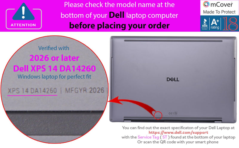 mCover Case ONLY Compatible for 2025-2026 14" Dell Pro Max 14 MC14250 | MC14255 Windows Notebook PC (NOT Fitting Any Other Dell Models)- Purple
