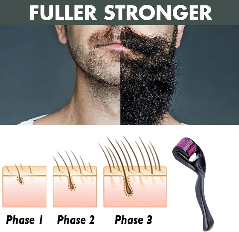 Derma Roller for Hair Growth Women and Men, Scalp Dermaroller for Skin Care, Skin Rejuvenation, Scar Removal, 540 Titanium Microneedling Face Toning Device for Skin (Derma 0.75 MM) 0.75mm
