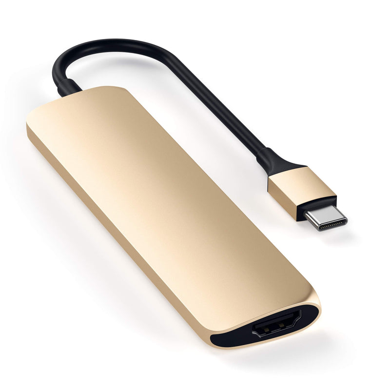 Satechi 4 in 1 USB C Hub Multiport Adapter (Gold - Slim Classic)