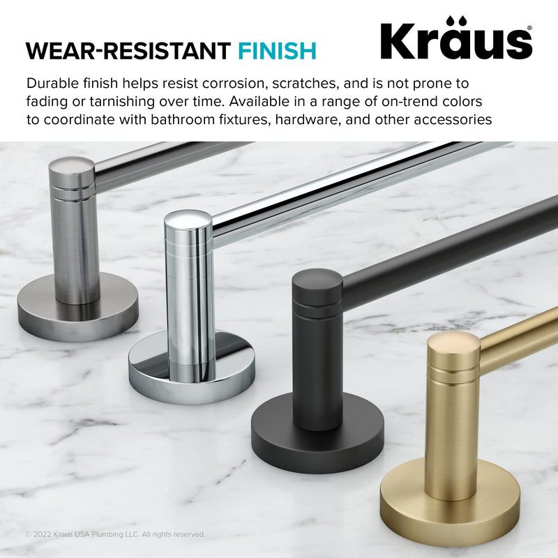 KRAUS Elie Bathroom Robe and Towel Hook in Brushed Gold, KEA-18801BG 3 5/8 Inch