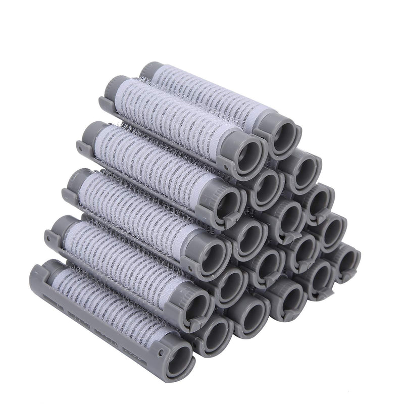  [AUSTRALIA] - Hair Perm Kit, 20pcs Rods Large Kit for Women, 20pcs Fluffy Hair Perm Rods with Clips for Soft and Plump Curls, Hairdressing Tool Kit Fluffy Roller Curler Hairdressing Styling Tool (Grey) Grey