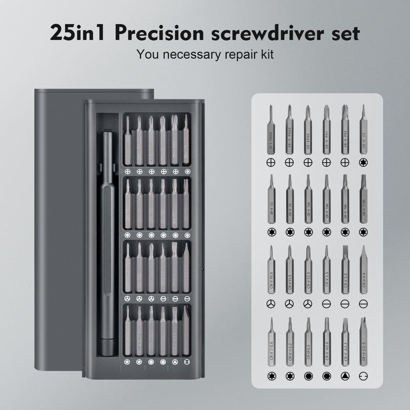 Christmas Stocking Stuffers for Men: 25-in-1 Mini Precision Screwdriver Set Small Bit Tool Set Gifts for Men Adults,Magnetic Torque Repair Tool Kit for Electronics Macbook Watch Eyeglass Ring Doorbell