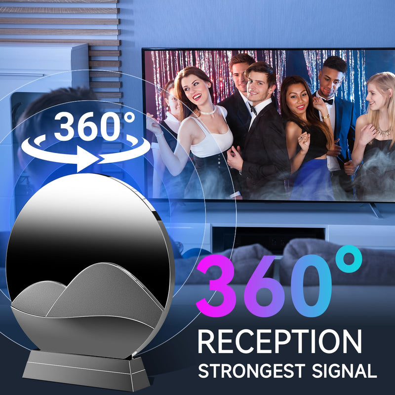 TV Antenna, 5000+ Miles Long Range Digital Antenna for Smart TVs Indoor, HD TV Antenna for Local Channel, Strongest HDTV Antennas with Amplifier Signal Booster-Supports 4K 8K 1080P-38FT Cable Black