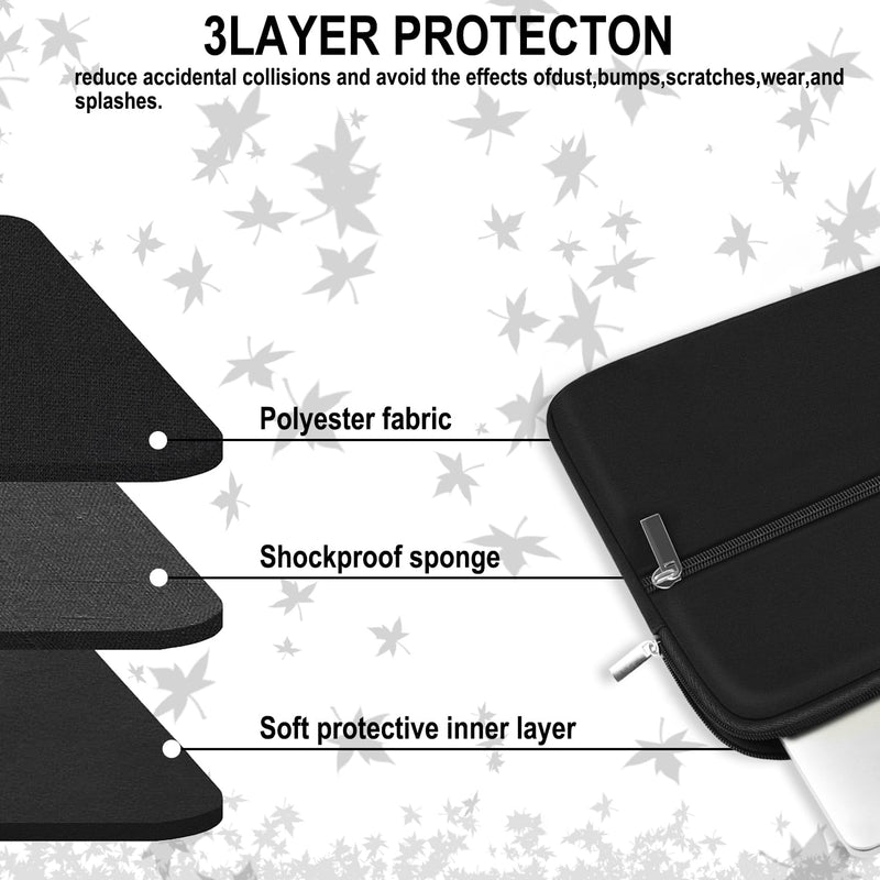 Laptop Case 13.3 inch, Shockproof Protective Carrying Cover with Pocket | Laptop Sleeve, 13-13.3 inch Computer Bag Compatible for MacBook Air/Pro 13/Pro 14 M5 M4 M3 M2 M1, HP Dell ASUS Lenovo Black