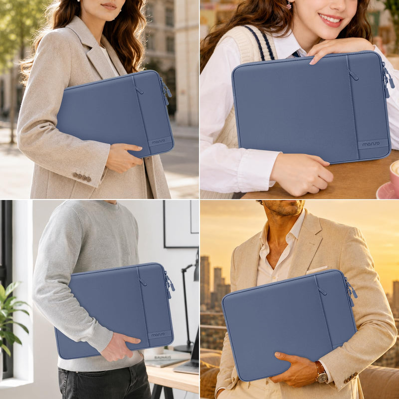 MOSISO Laptop Sleeve Compatible with MacBook Neo 13/Air 13.3 13.6/Pro 13 | 360 Degree Protective Portable Water Resistant Laptop Carrying Case Computer Bag with Vertical Pocket&Small Case, Indigo 13 inch