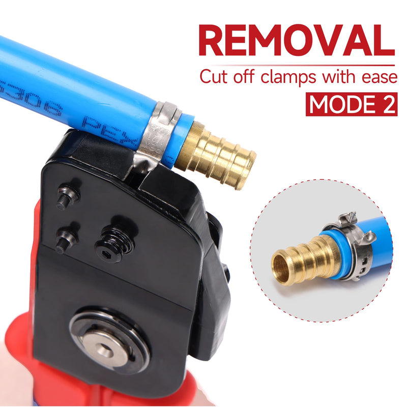 iCrimp ICP-BJ03 PEX Clamp Tool for Cinch and Removal of 3/8-in, 1/2-in, 3/4-in and 1-in PEX Clamp Rings, One-handed PEX Crimping Tool Clamp&Removal Tool