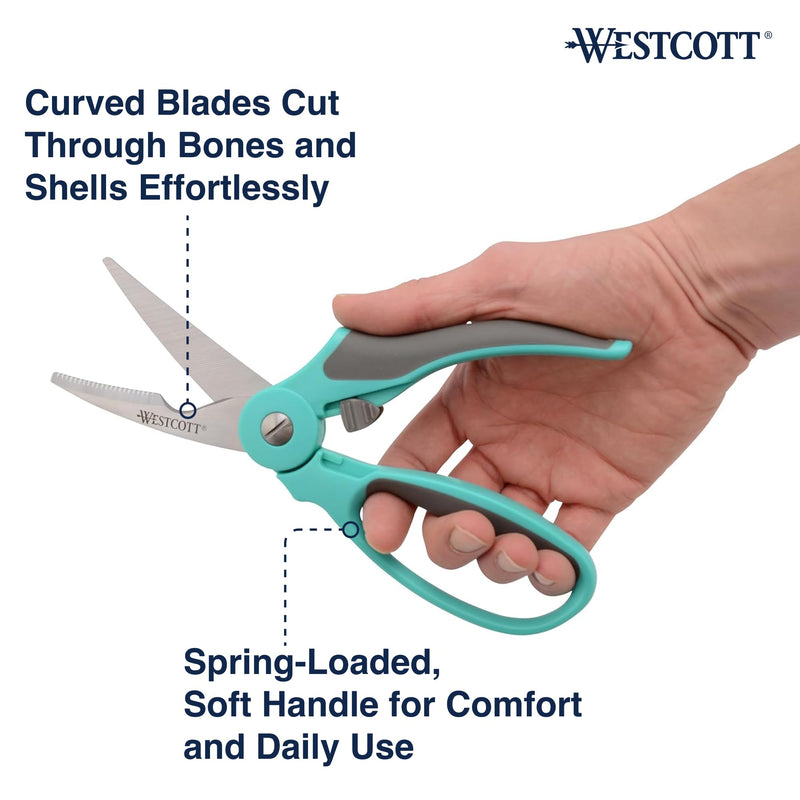 Westcott Titanium-Bonded Kitchen Shears 4pk, Durable and Versatile Scissors with Soft Handle for Precise Cutting, Ideal for Cooking 4-pack