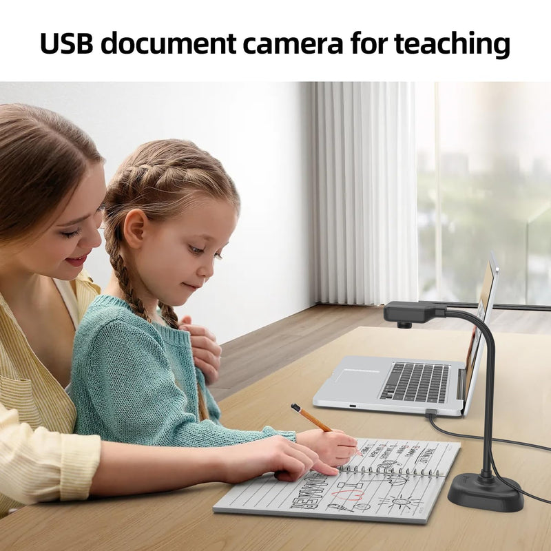 Document Camera for Teachers and Classroom, Gawervan USB Webcam/Doc Camera Built-in Mic— Mac OS, Windows, Chromebook Compatible for Live Demo, Web Conferencing, Distance Learning, Remote Teaching KB200