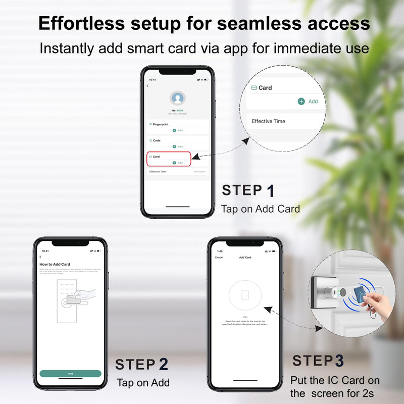Foxgard IC Card Fob, RFID Key Fob,IC Cards for TTlock and Tuya Smart Lock,8 Pieces 8Pcs