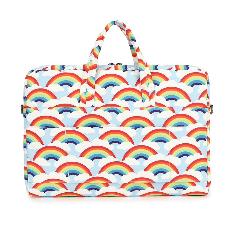 Ezrelia15-15.6 inch Laptop Shoulder Bag, for MacBook Pro 16, Hp Lenovo Dell 14 inch Waterproof Messenger Bag Case Sleeve 15 inch/15.6 inch Rainbow
