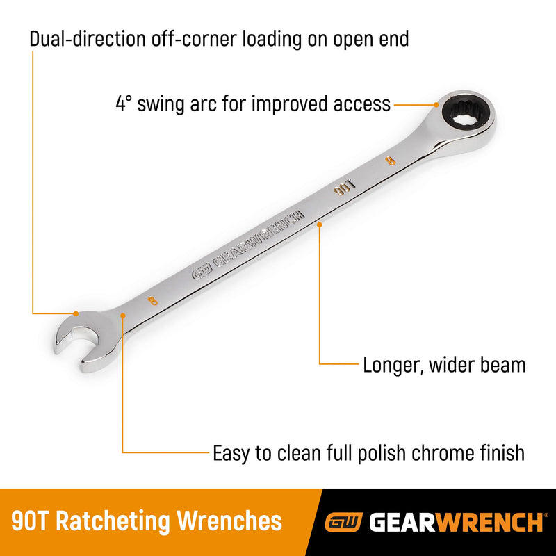 GEARWRENCH 15/16" 4 Degree Swing Arch 12 Point Ratcheting Combination Wrench - 86952 15/16"