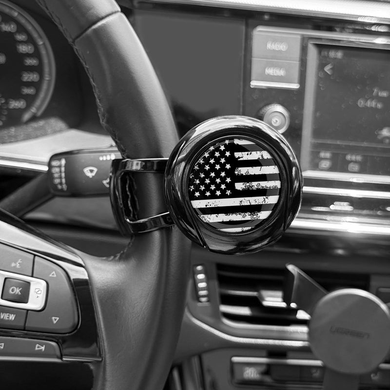 American Flag - Steering Wheel Knob Spinner, Universal Non-Slip - Fit for Cars, Trucks, Boats Rv Bus Tractor & More American Flag