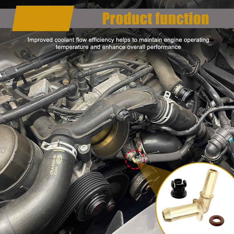 Thermostat Water Outlet Hose Connector Kit, Water Thermostat for Car, Water Pump to Thermostat Outlet Tube Compatible with Land Rover Range XJ XF 4 Velar 3.0 V6 5.0 V8, Replaces OEM #LR049990