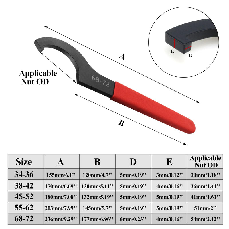 PRO BAT Universal Motorcycle Shock Absorber Spanner Wrench Hook Pin Spanner Wrench Shocker Shokie Adjusting Tools C Spanner for Pit Quad Dirt Bike ATV 34-36