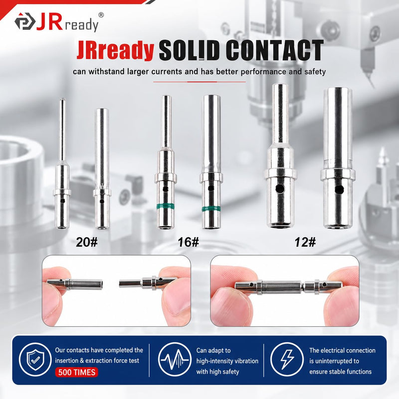 Deutsch Connector Pins and Sockets,Barrel Style Contact Pin Kit16-20AWG,13A | ST6364-050 Male and Female Solid Terminals Connectors, 50 Pairs Sizes 16 Deutsch Contact Kit 0460-202-16141P/0462-201-16141S Solid Contact Size 16:13A (Max),16-20 AWG