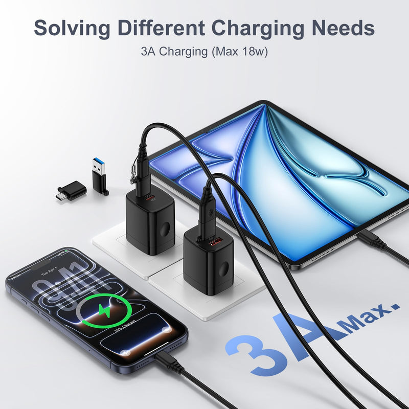 USB to USB C Adapter,USB C to USB Adapter Combo 4Pack for iPhone 17 Pro Max | Type C Female to A Male Charger Converter for Samsung Galaxy A17 A16 A15 A37 S26 Ultra S25 S24 S23 S22 S21 S20 iPhone 17 16