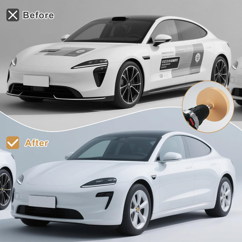 2pcs Rubber Eraser Wheel for Drill, Professional Car Sticker Remover Tool with 1 Plastic Scraper and Drill Adapters, Auto Decal Remover Wheel, Rapid Tint Removal Kit for Car Sticker Glue Vinyl Eraser 3.5 Inch