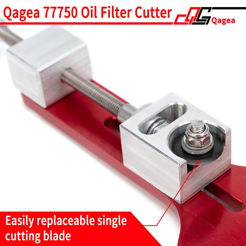 Qagea 77750 Oil Filter Cutter, Oil Filter Cutting Tool for Filter Cutting Range 2 3/8"-5"