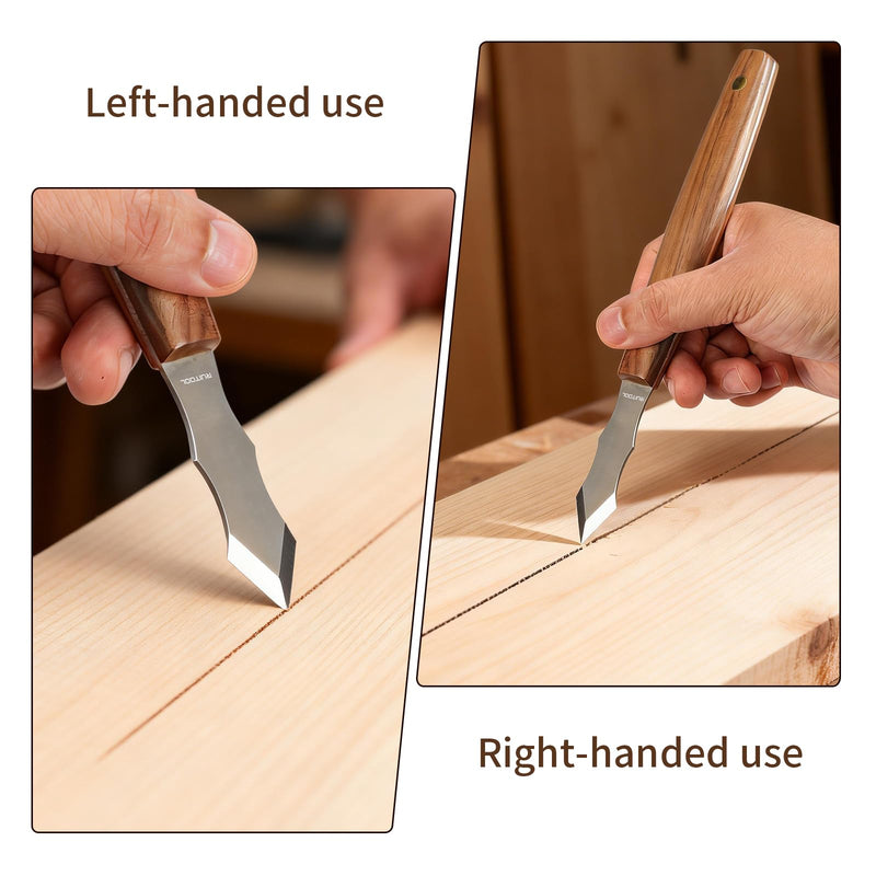 RUITOOL Profession Marking Knife Set for Woodworking, Ambidextrous Scribe Tool with Bamboo Storage Box, High Carbon Steel Double Beveled Blade with Wooden Handle, Precision for Carpenter, DIY Handyman