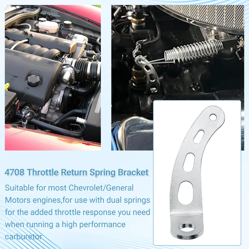 4708 Throttle Return Spring Bracket, Chrome ,Carburetor Throttle Return Spring Bracket - 2 Pack