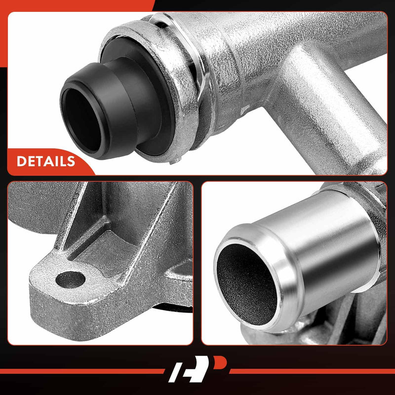 A-Premium Upgraded Aluminum Coolant Housing Water Outlet Compatible with Chevy Cruze 2011-2015, Cruze Limited 2016, Sonic 2012-2020, Trax & Buick Encore 2013-2019, 1.4L, Replace# 25193922, 55565334