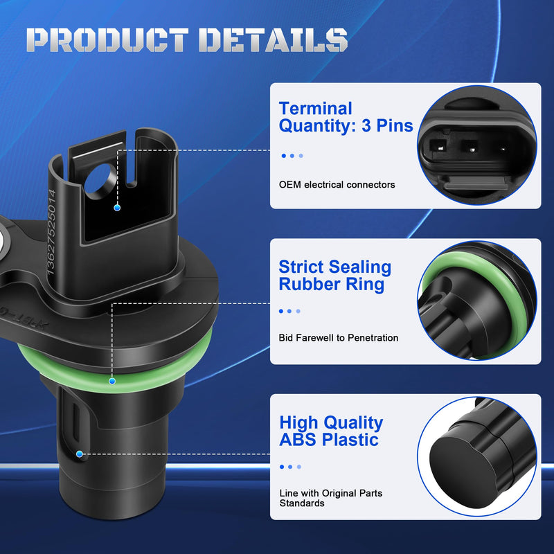 Set of 2 Camshaft Position Sensor Compatible with BMW 128i 135i 325i 328i 330i 335i 528i 535i 550i 650i 750i 2007-2011 Replaces 13627525014, 13627546660, 13627558518