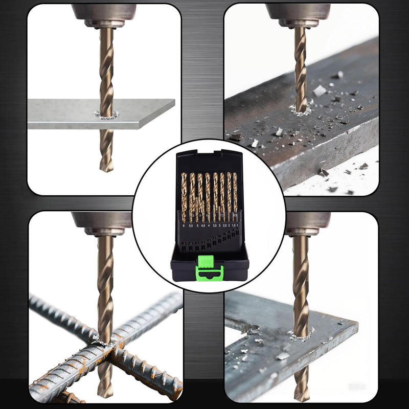M35 Cobalt 5% Metric Drill Bit Set, 19Pcs 1mm-10mm Twist Drill Bits for Metal and Hardened Steel, with Index Storage Box