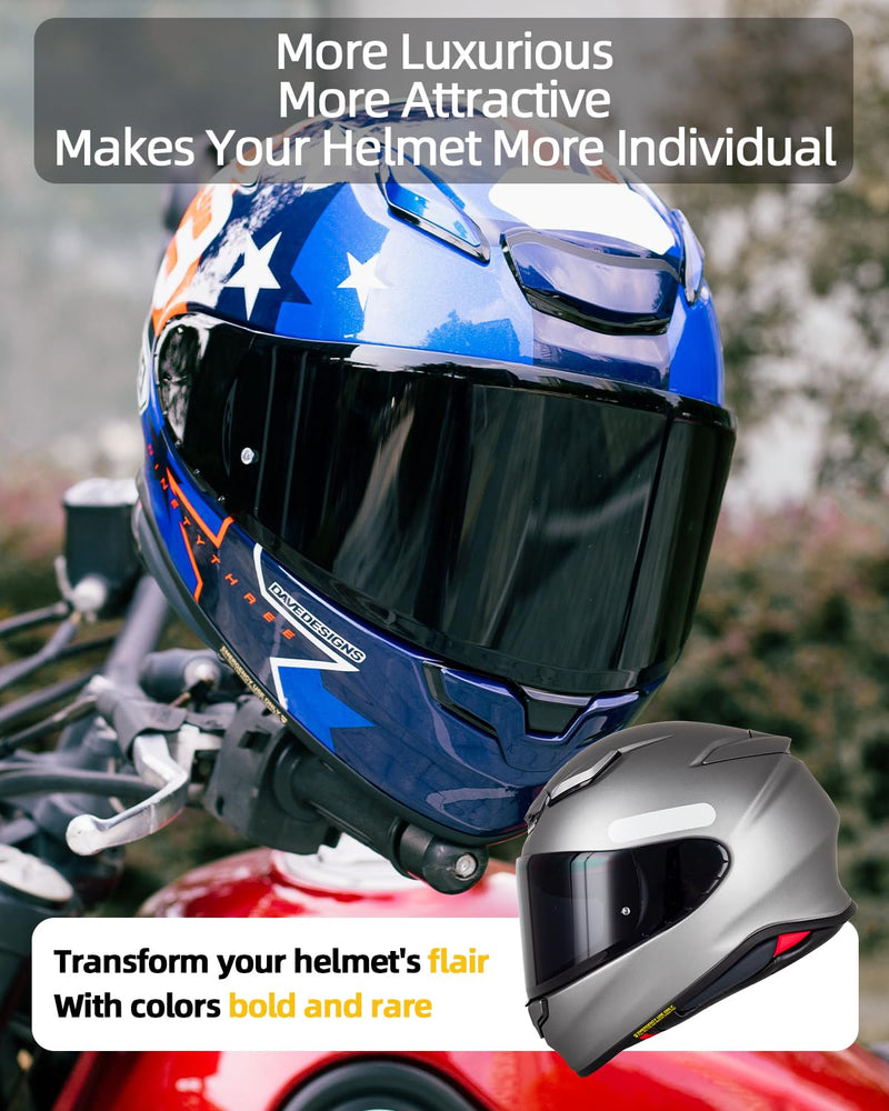 Soman RF-1400 RF 1400 Visors Shield Replacement, CWR-F2 Visor Face Shield Compatible With RF-1400 CWR-F2 Z8 NXR2 UV Protection (Deep Smoke) Deep Smoke