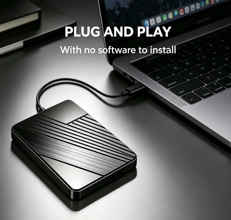 HWAYO Ultra Slim Portable External Hard Drive USB 3.0 HDD Storage for PC, Mac, Laptop, Desktop, Chromebook, PS4, Xbox one (120GB) 120GB