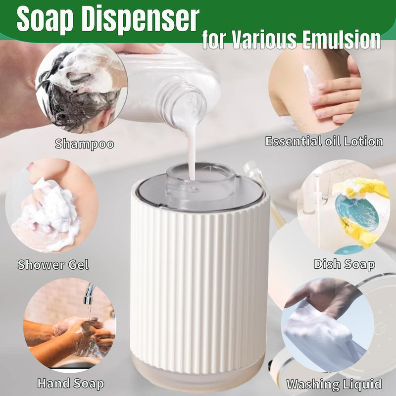 Automatic Liquid Soap Dispenser, Touchless Soap Dispenser Bathroom,Upgrade Hand & Dish Electric Dispenser Adjustable Waterproof Wall Mount Kitchen Auto Soap Pump for Thin and Thick Liquid White