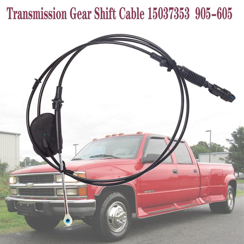 15037353 for Chevy C1500 C2500 C3500 Automatic Transmission Gear Shift Cable 4.3 5.0 5.7 6.5 7.4L Chevrolet Tahoe Gmc Yukon Pickup 1995 1996 1997 1998 1999 2000 replace 15022999 95 96 97 98 99