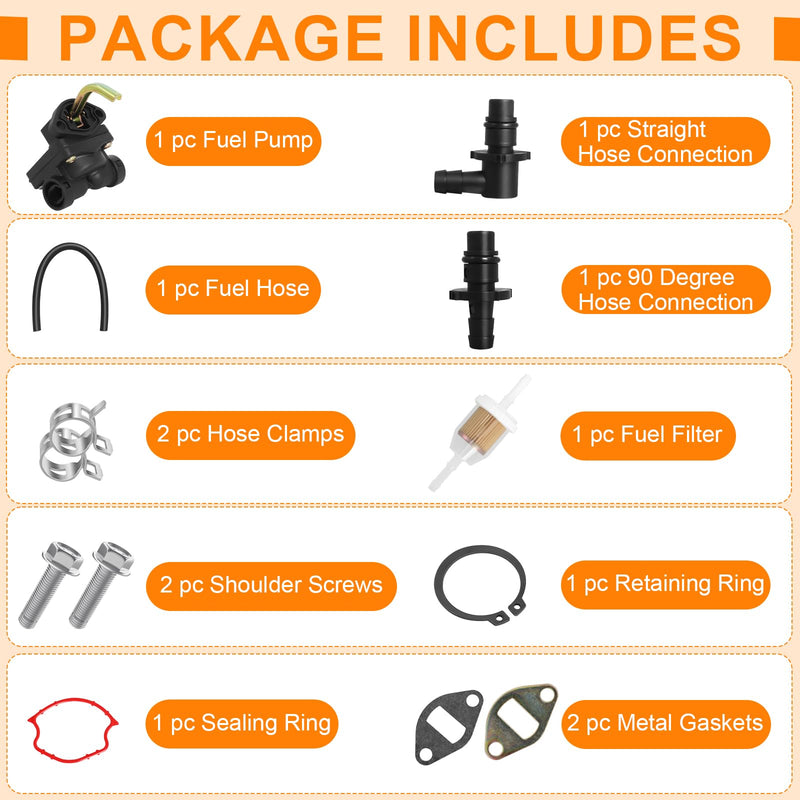 Fuel Pump Kit Compatible with Kohler 12-559-02-S, 12-559-01-S, CH11, CH 12.5S, CV13S, CV14S, CV15S, CV16S, Compatible with John Deere AM133627, L110, LT 133, LT150, LT155, LT160 Fuel Pump