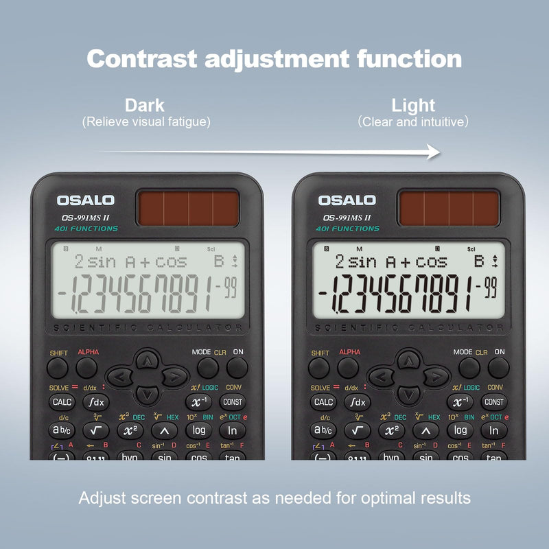 OSALO Scientific Calculator 401 Function Desktop Calculators Solar Battery