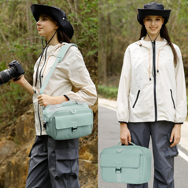 MOSISO Camera Shoulder Bag Camera Case Crossbody Sling Purse, Antique Green | DSLR/SLR/Mirrorless Compact Padded Photography Handbag with Rain Cover Compatible with Canon/Nikon/Sony Cameras and Lenses