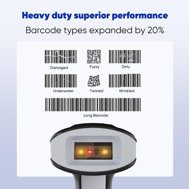 Topwise G2-B 1D 2D Bluetooth Barcode Scanner with Holder