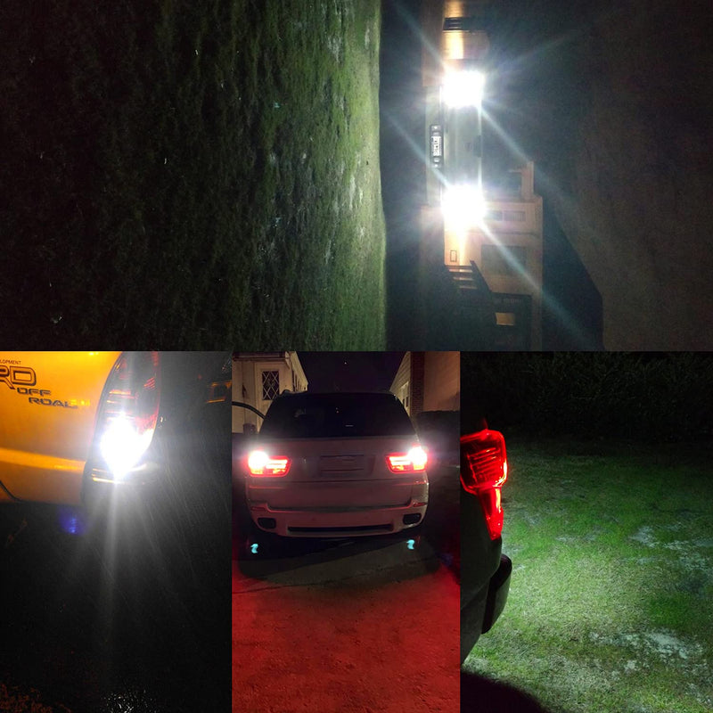 Alla Lighting 2600lm T10/T15 912 921 Strobe LED Back-up Reverse, 3rd Brake Lights Bulbs, 6000K White Super Bright 922 W16W 906 4014-SMD Flashing Lamps for Cars, Trucks, RVs, SUVs 6000K Xenon White Strobe T15 912 921