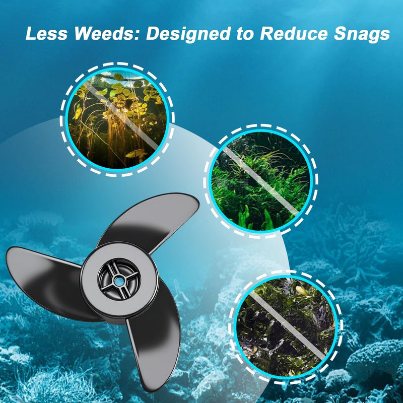 3-Blade Trolling Motor Propeller Compatible with Motorguide Machete III Trolling Motor - 3.5" Hub Small Boat Shallow-Water Replacement Drill Power