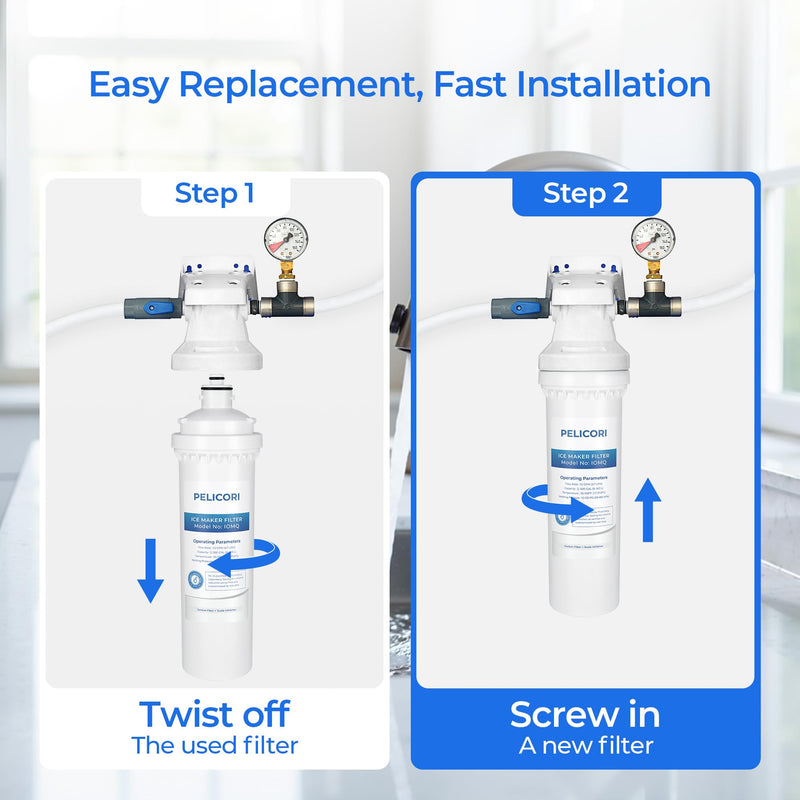 IOMQ Ice Machine Water Filter Cartridge, Compatible with Ice-O-Matic IFQ Series IFQ1, IFQ2 Water Filtration Systems, 1 Pack