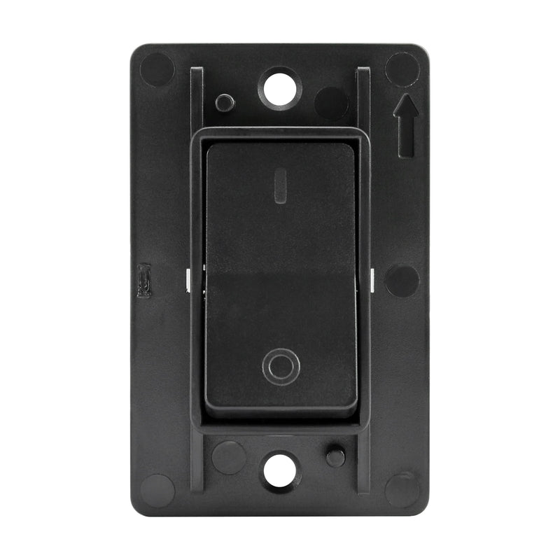 Leisure LED Modern Single SPST On-Off Switch with Bezel, 12-Volt, for RV, Trailer, Camper, with Label Sticker (Black) Black