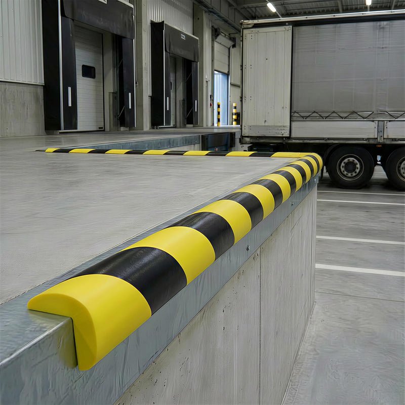 Wall Corner Guards Edge Protector | 16.4 ft | Yellow & Black Warning Stripes | High-Density NBR Foam | Self-Adhesive Bumper for Garage/Warehouse 1