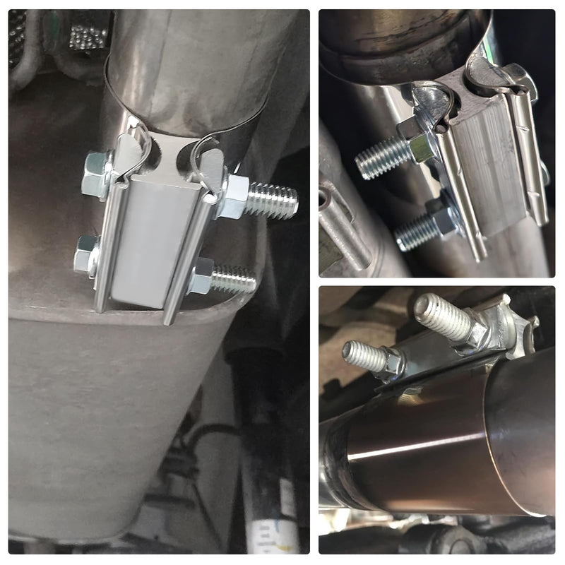 Exhaust Clamp, 2.5 Inch Lap Joint Band Clamps 2.5" Stainless Steel Coupler Exhaust Muffler Band Clamp 1 pcs